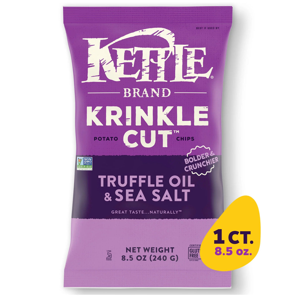 Krinkle Cut Truffle Oil and Sea Salt Kettle Chips, 8.5 oz A68212