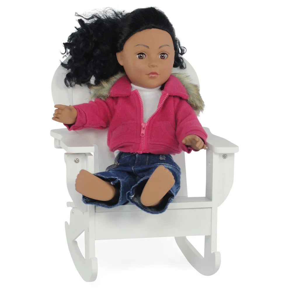 White 18 Inch Doll Adirondack Rocking Chair G5983