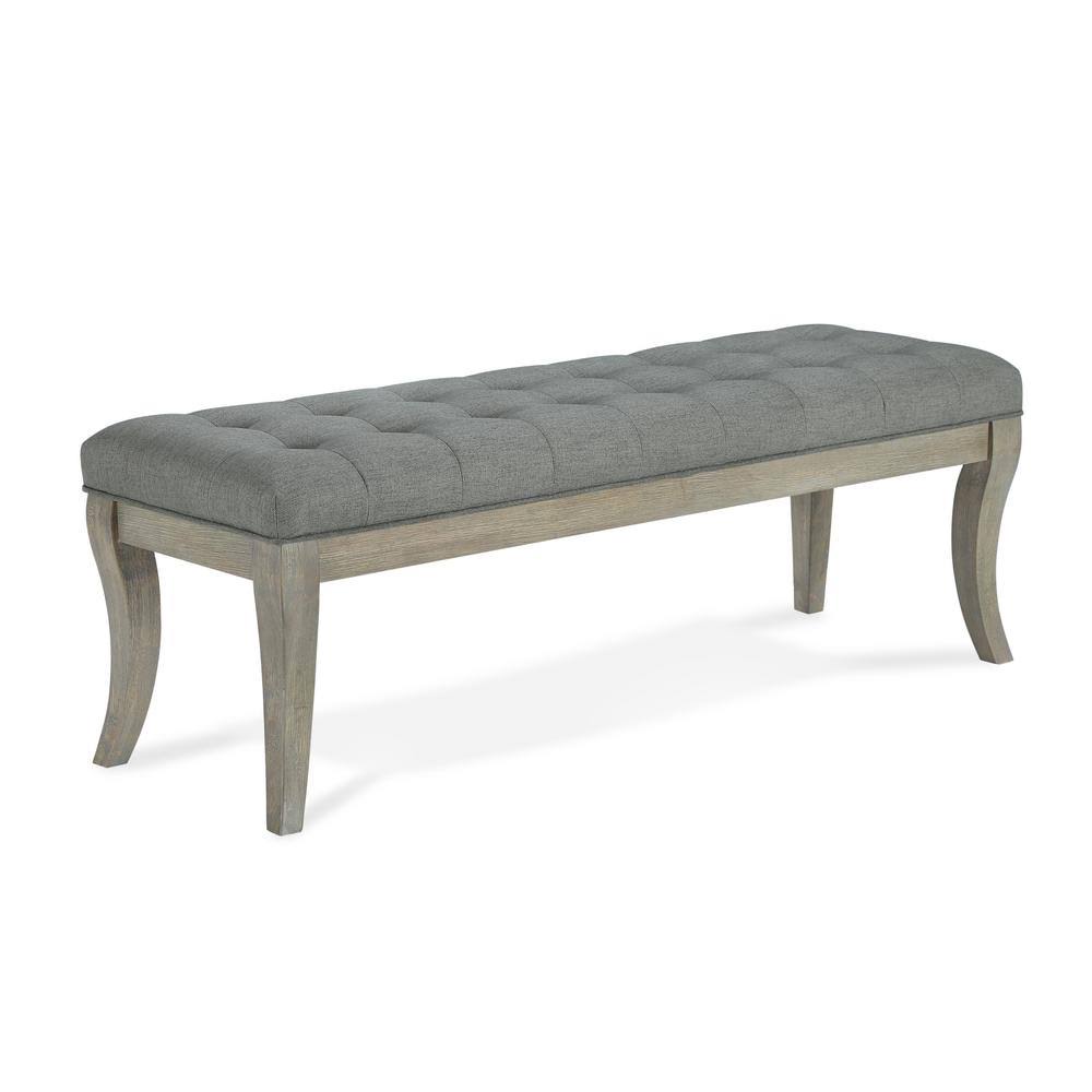 Taupe Rectangular Tufted Bench D750148