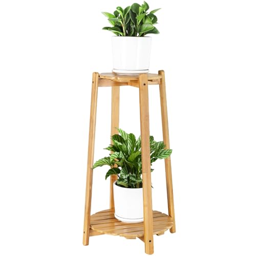 2 Tier Round Bamboo Plant Stand 12 Inch F962541