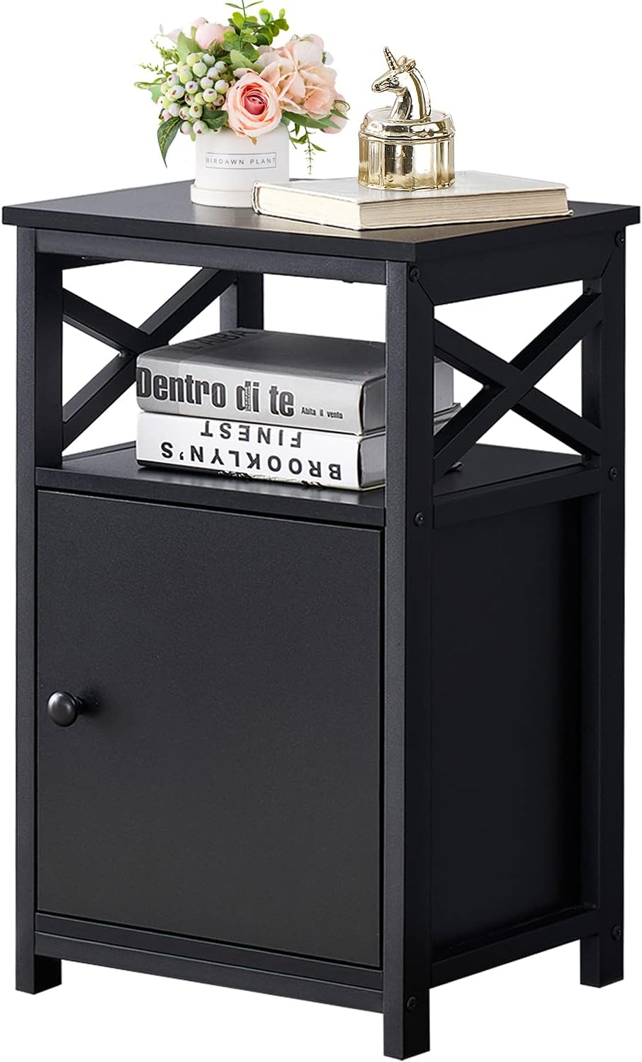 Brown Storage Cabinet and Drawer Nightstand W3177