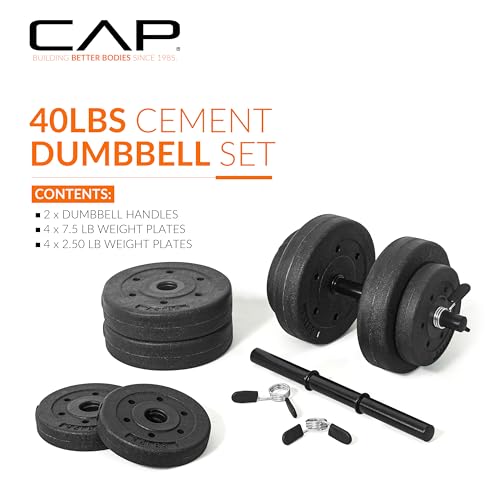 40-Pound Adjustable Cement Dumbbell Set L877392