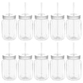 Acrylic Tumblers with Straw 18 oz Set of 10 Clear L9113