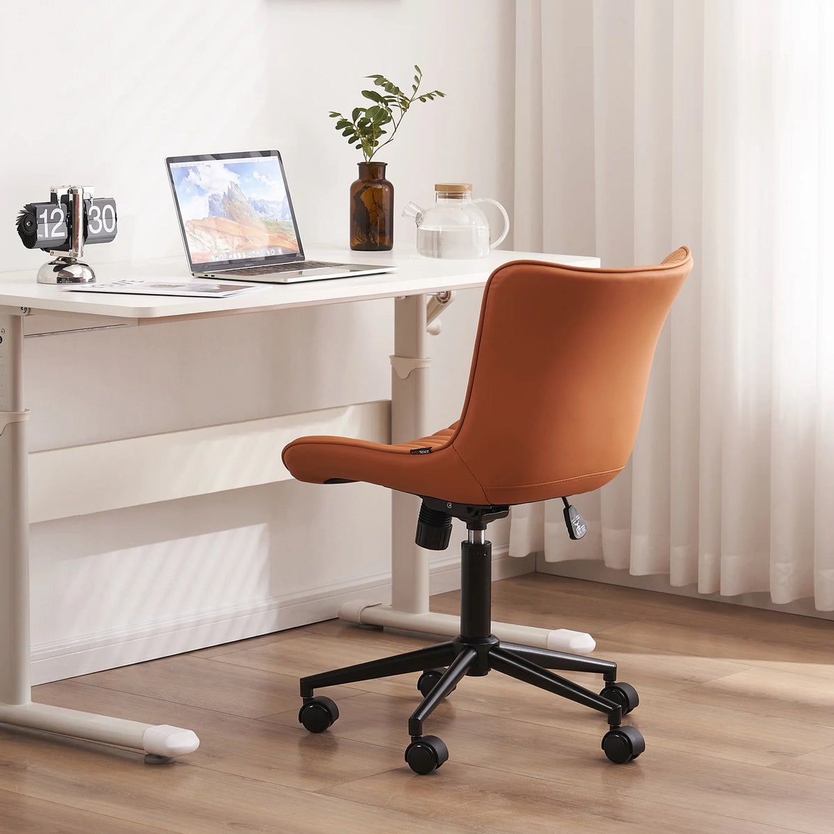 Camel Adjustable Rocking PU Office Chair with Wheels Z873