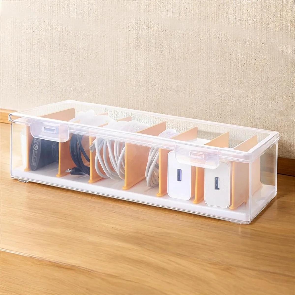 Clear Cable Organizer Box with Lid O724996