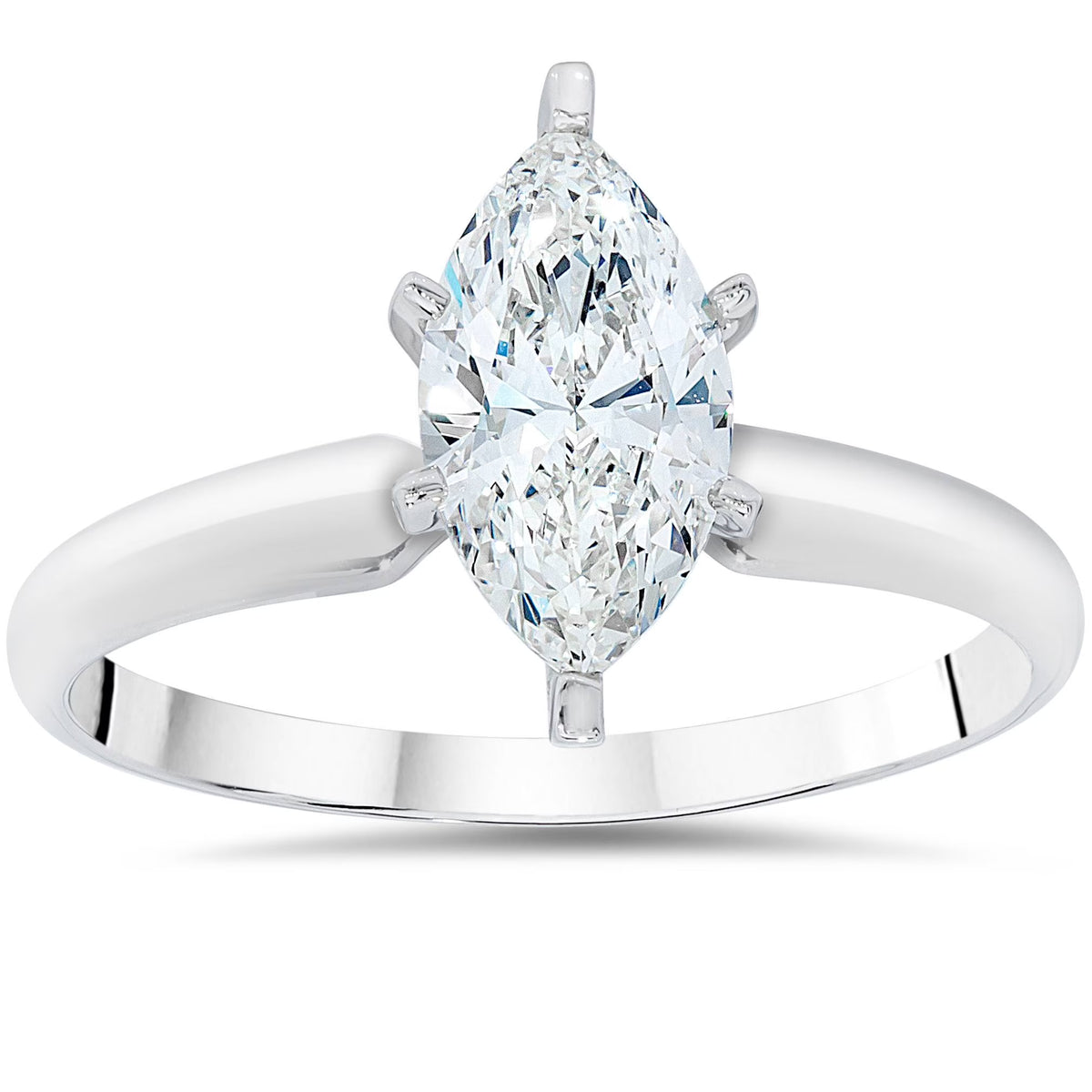 1ct Marquise Diamond Engagement Ring 14K White Gold A28906