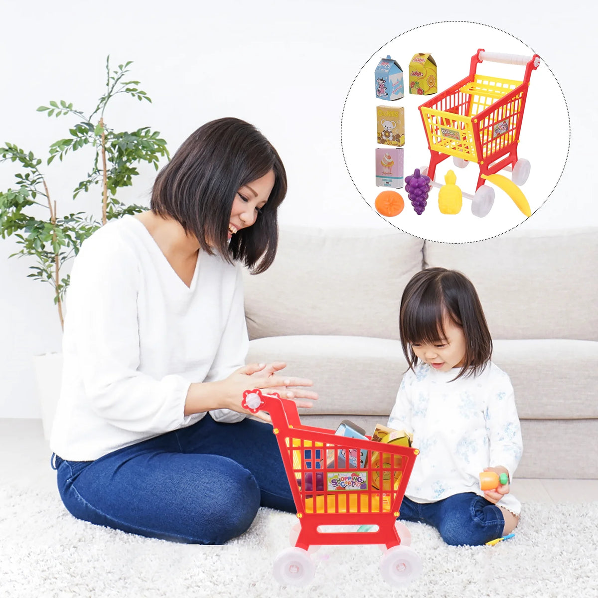 Red Kid Shopping Cart Plaything T962322