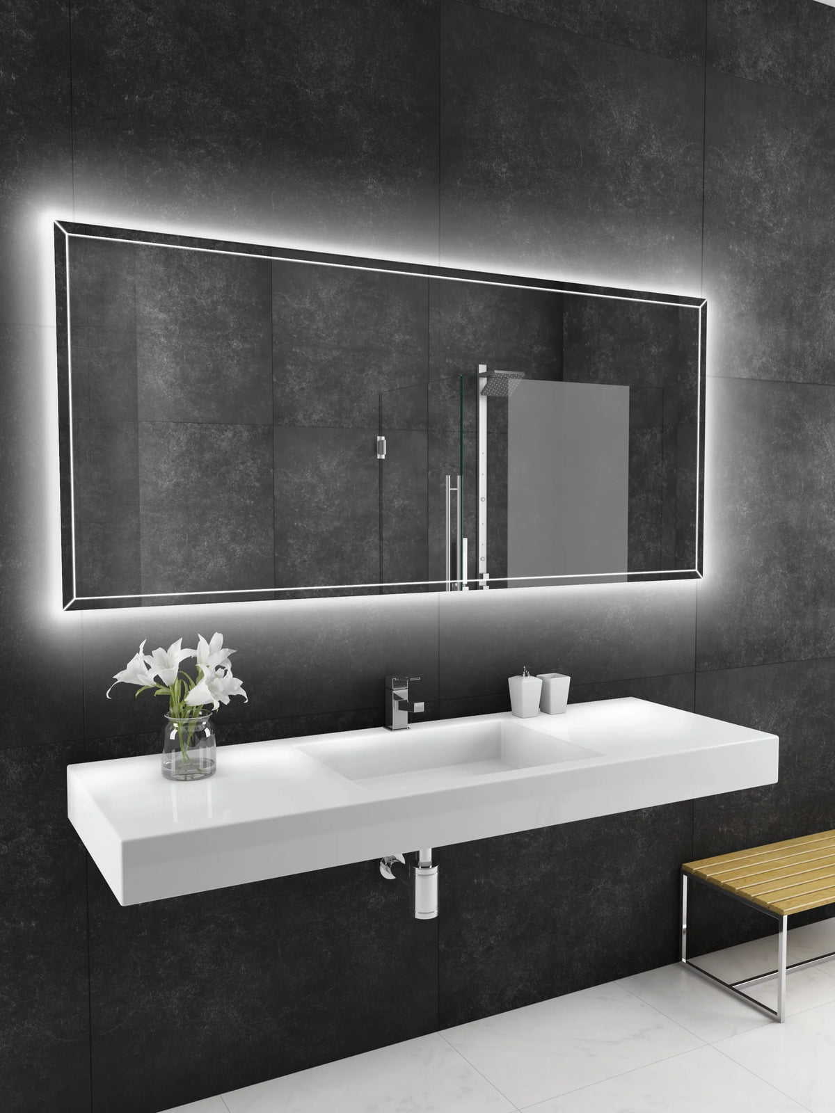 70 x 32 Rectangle Dual Lighted Mirror T62264