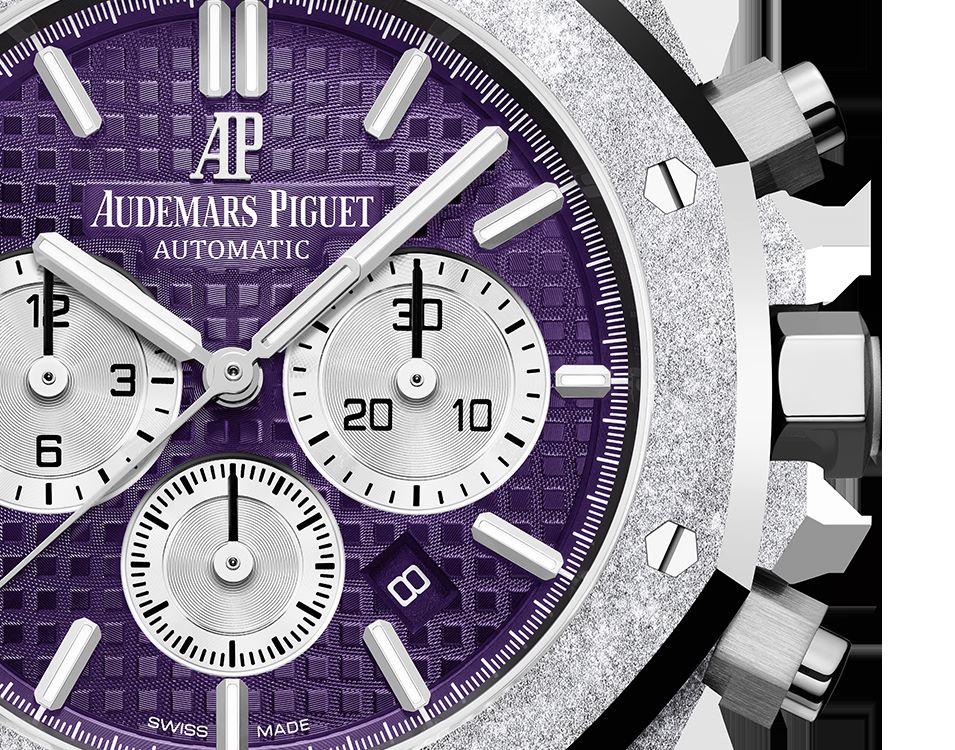Frosted Gold Chronograph Plum purple Dial 41mm O2304