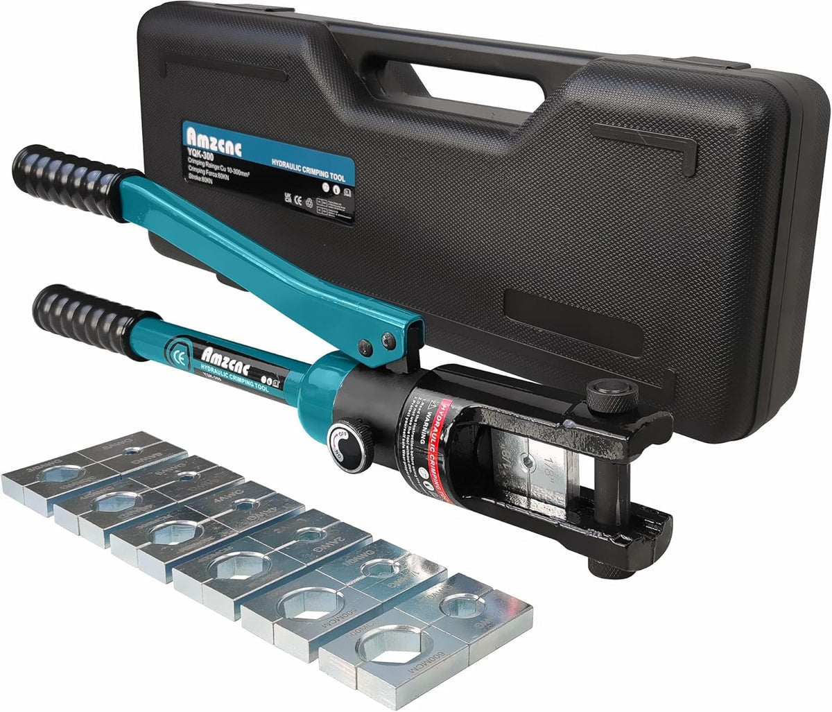 Hand Operated Hydraulic Crimping Tool 12 AWG-2/0 AWG with 9 Pairs of Dies R152