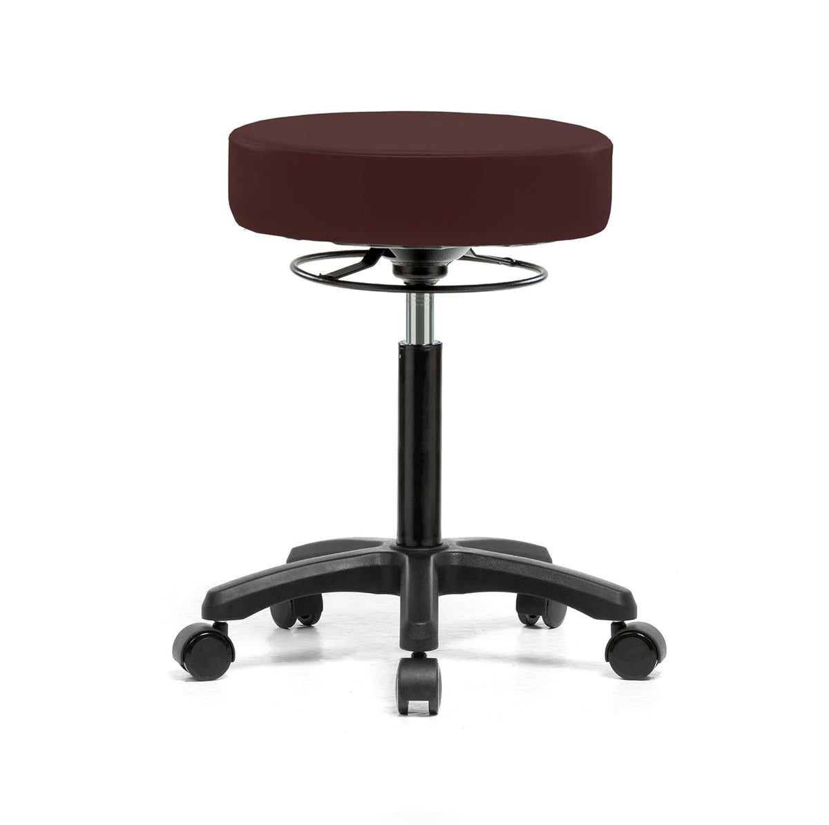 Gray Vinyl Rolling Height Adjustable Stool T418