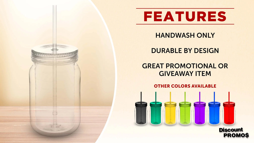 Acrylic Tumblers with Straw 18 oz Set of 10 Clear L9113