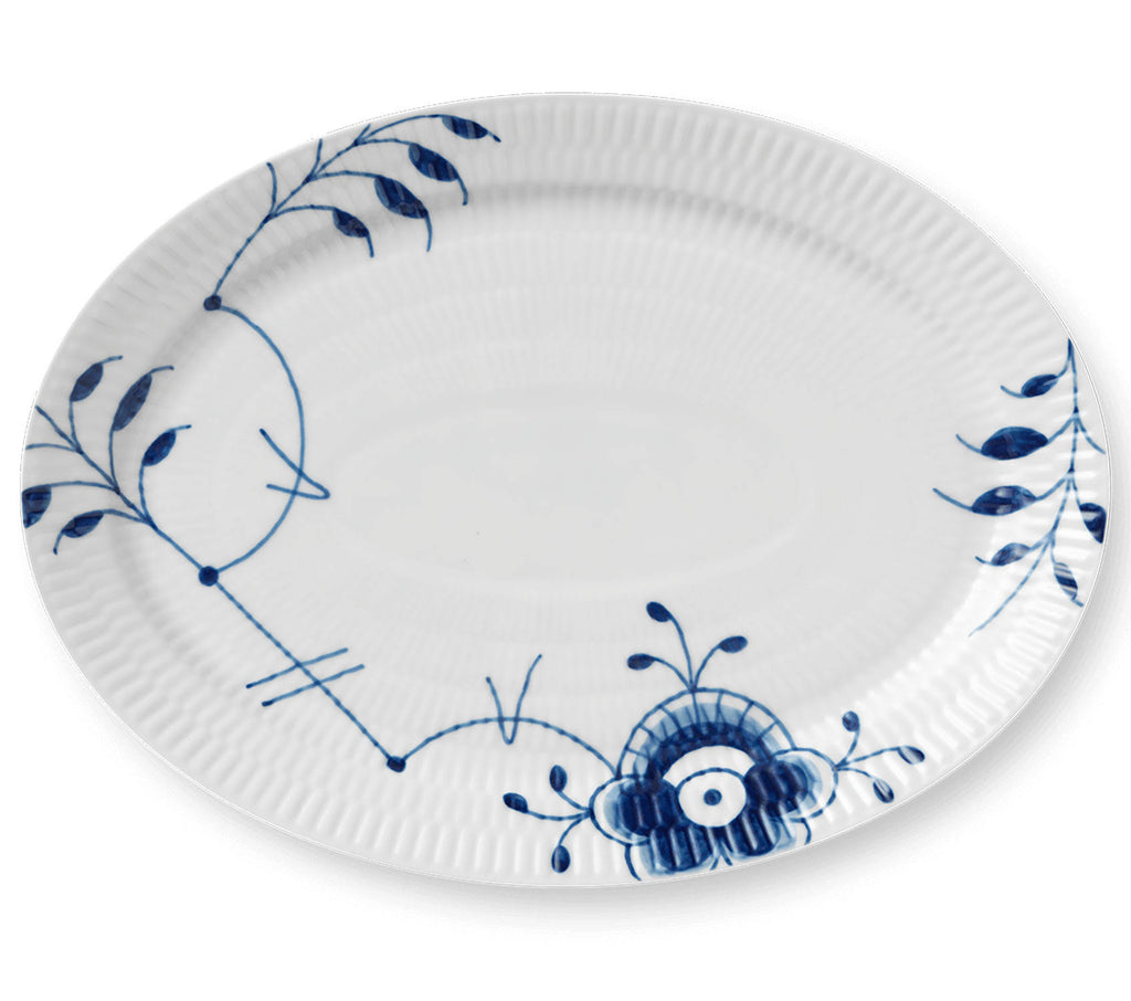Blue Fluted Mega Oval Plate K268183