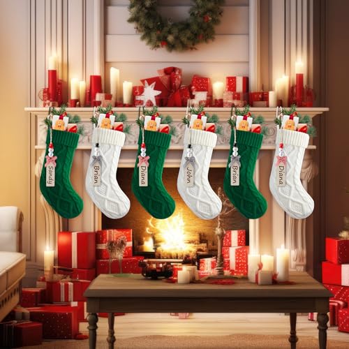 18 Inches 6 Pack Knitted Christmas Stockings A559630