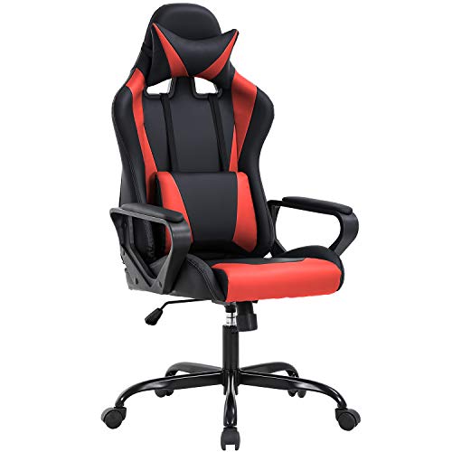 White Ergonomic High-Back Gaming Chair with Lumbar Support M85770