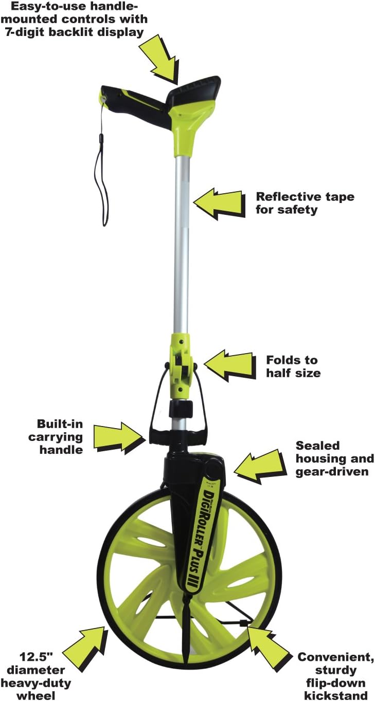 12.5 Inch Electronic Distance Measuring Wheel with Large Backlit Digital Display Q46779