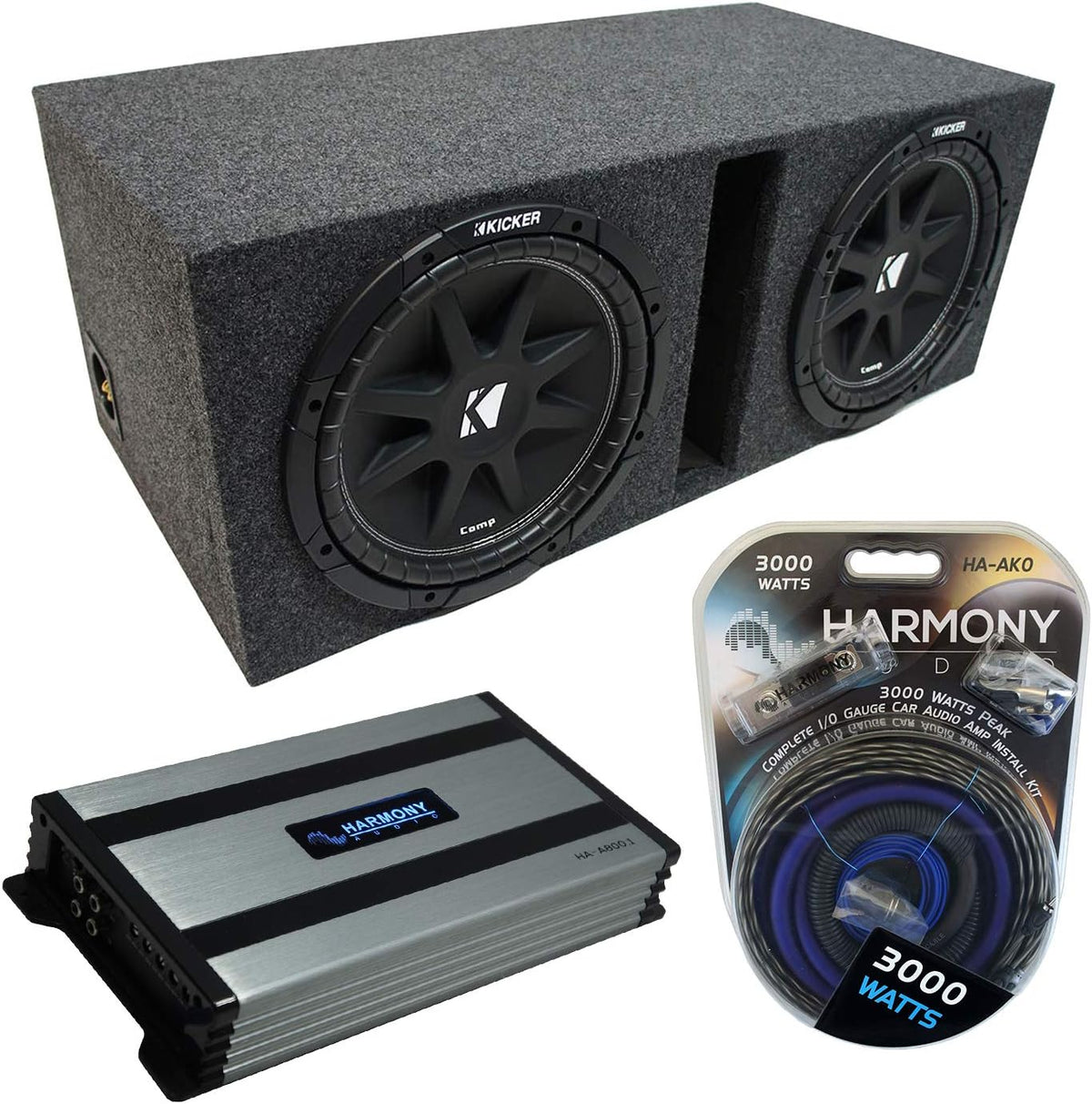 C10 Comp Dual 10 Loaded Vented Port Sub Box Enclosure with Amplifier X9528