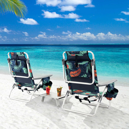 2-Pack Folding Backpack Beach Chair Pink C576