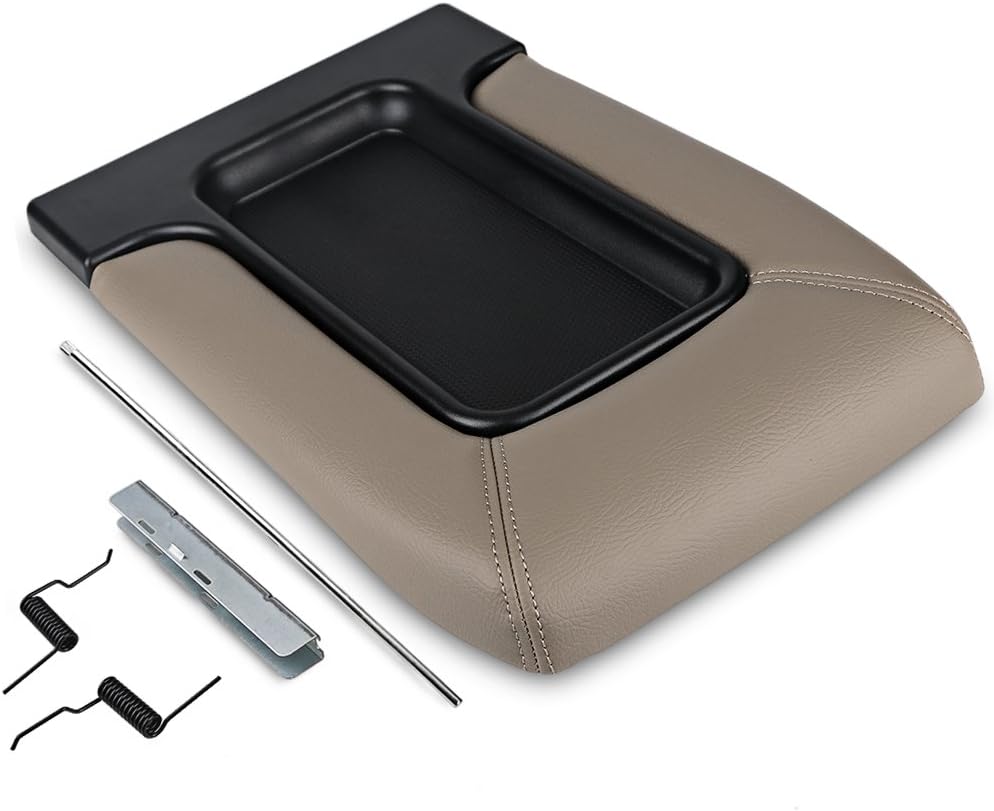 Tan Center Console Lid Replacement Cover Armrest Kit Pack of 2 S4782