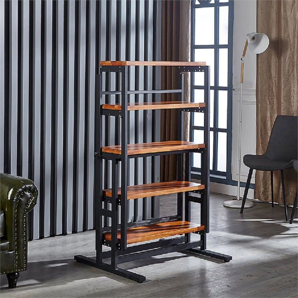 Extendable Solid Wood Dining Table and Book Shelf O606