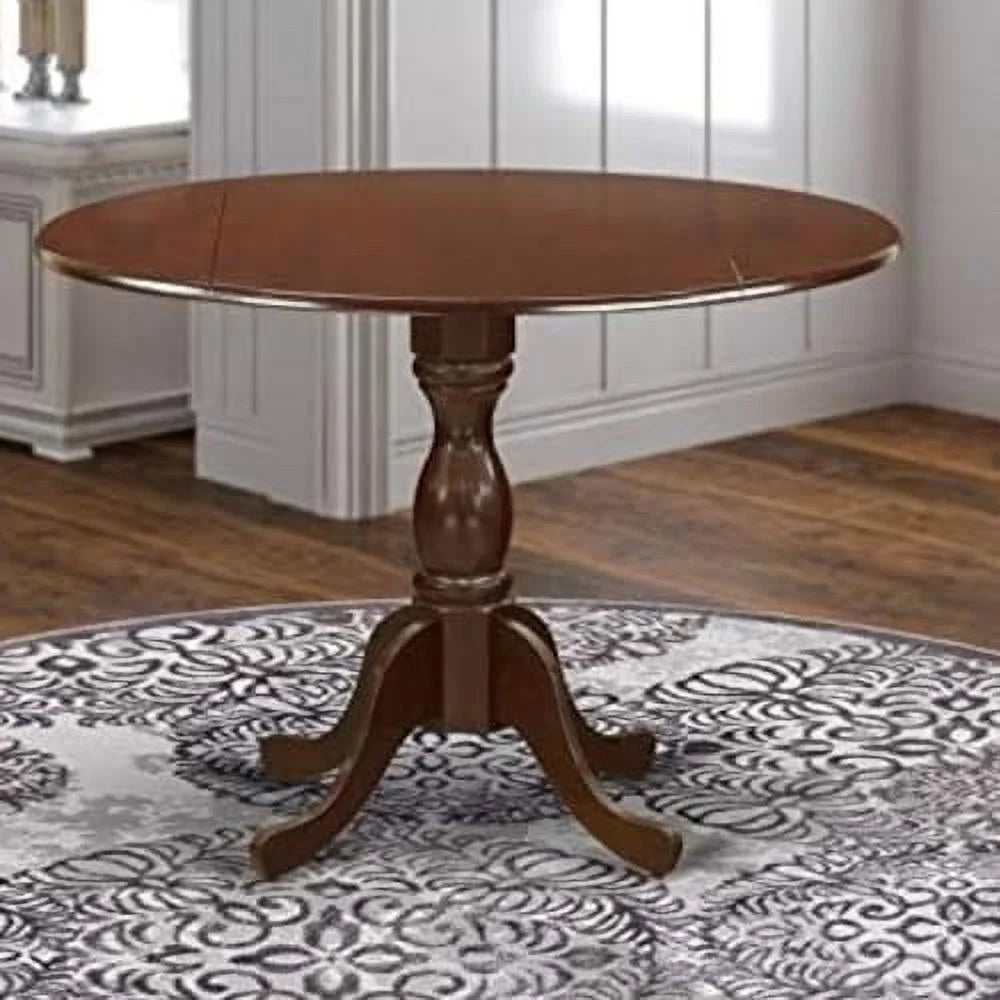 Round Dining Table with Dropleaf 42x42 Inch Mahogany C301