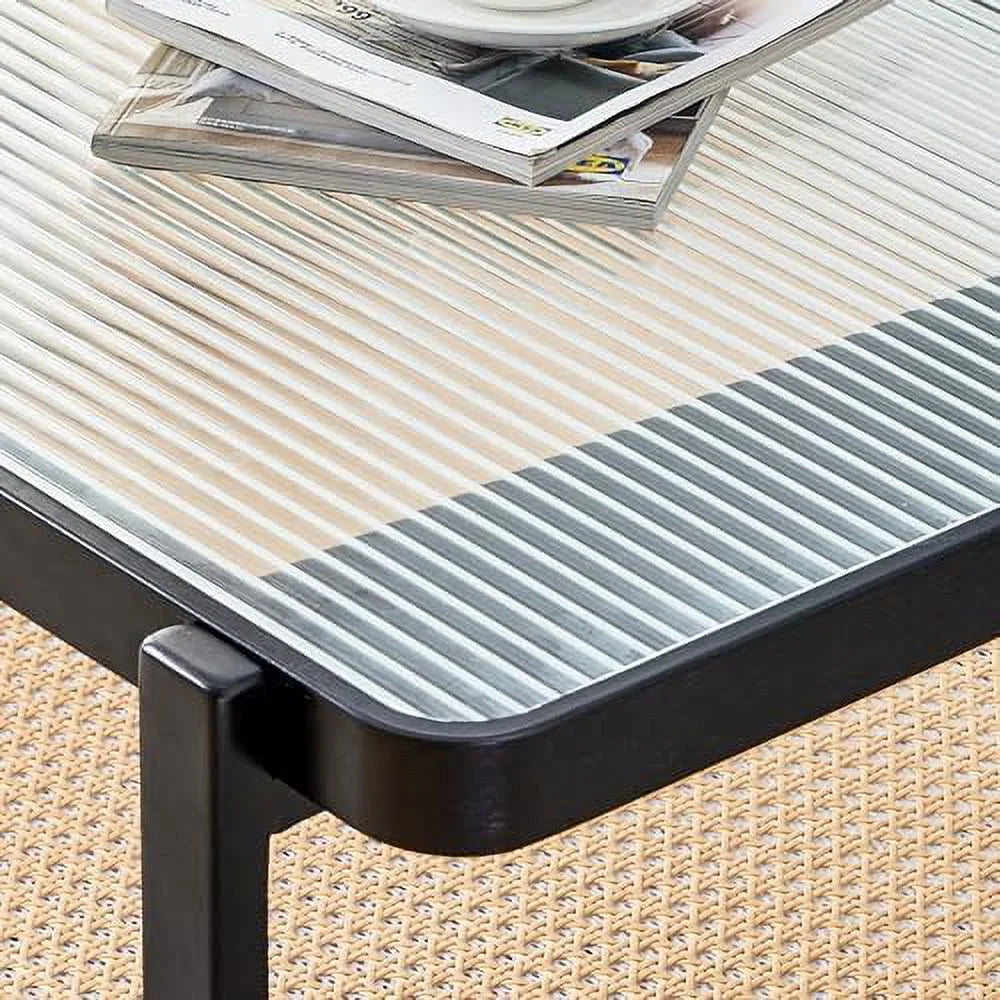 Rustic Natural Wood Rattan Coffee Table W985800