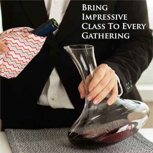 61 Ounce Wine Decanter with Aerator, Wine Carafe Set with 4 Glasses S48489