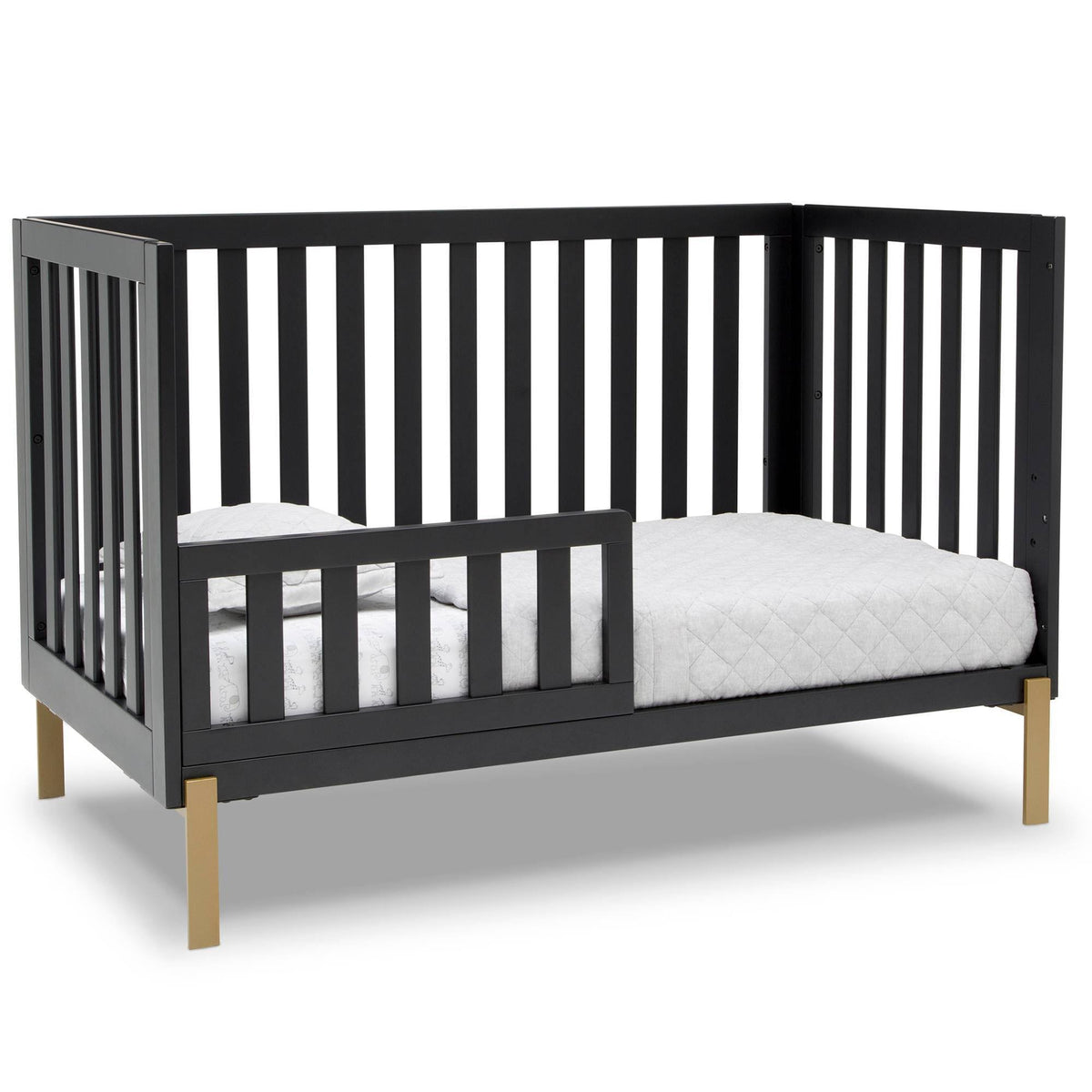 Midnight 4-in-1 Convertible Crib with Roll-Out Storage L47672