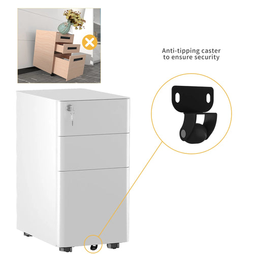 3 Drawer Steel Rolling File Cabinet Legal A4 Size A1291