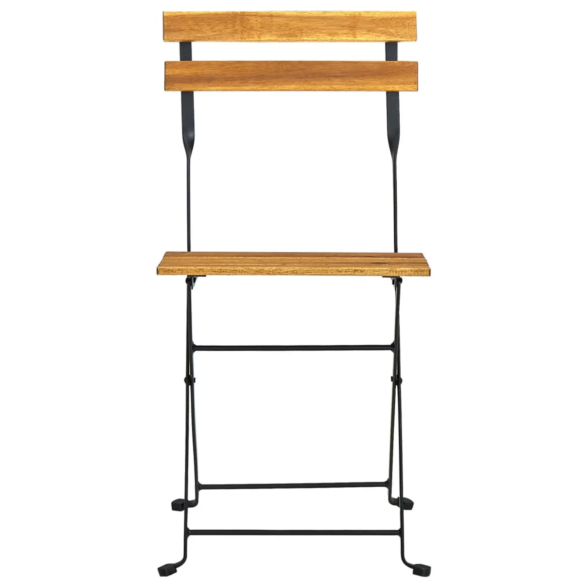 3 Piece Folding Bistro Set Acacia Wood Tabletop Steel Frame Y570