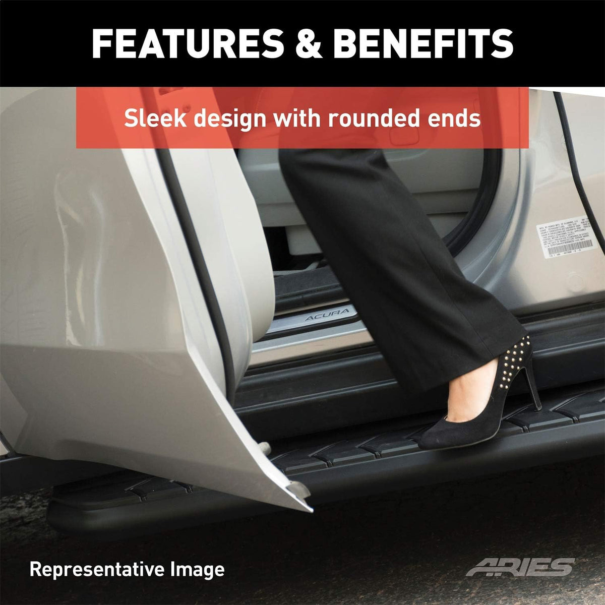 5 in. Carbide Black Powder Coat Aluminum Running Boards G2409