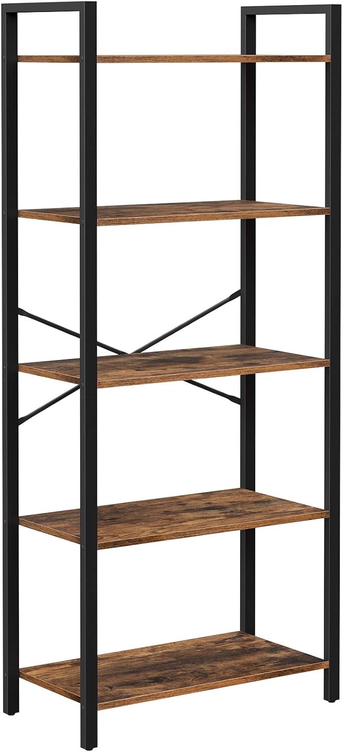 5-Tier Bookshelf with Steel Frame K751