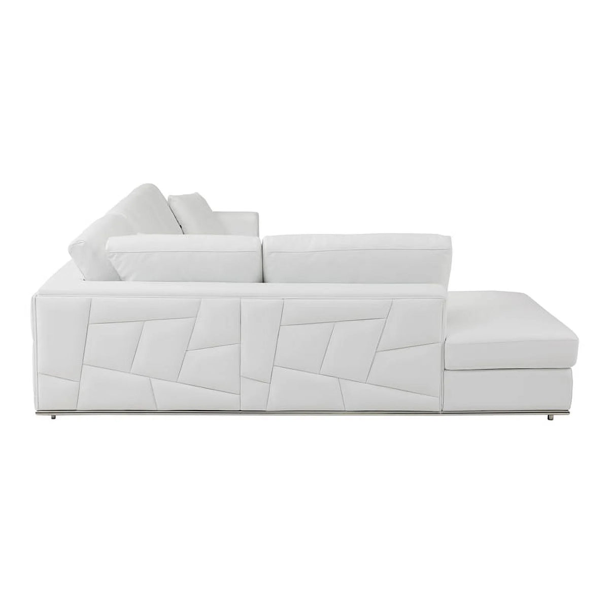 White Italian Top Grain Leather Sectional L2169