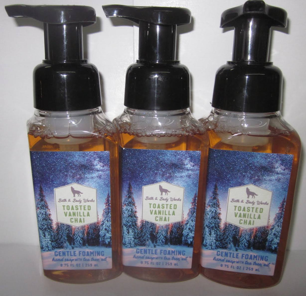 3 Bath & Body Works Gentle Foaming Hand Soap Toasted Vanilla Chai L764