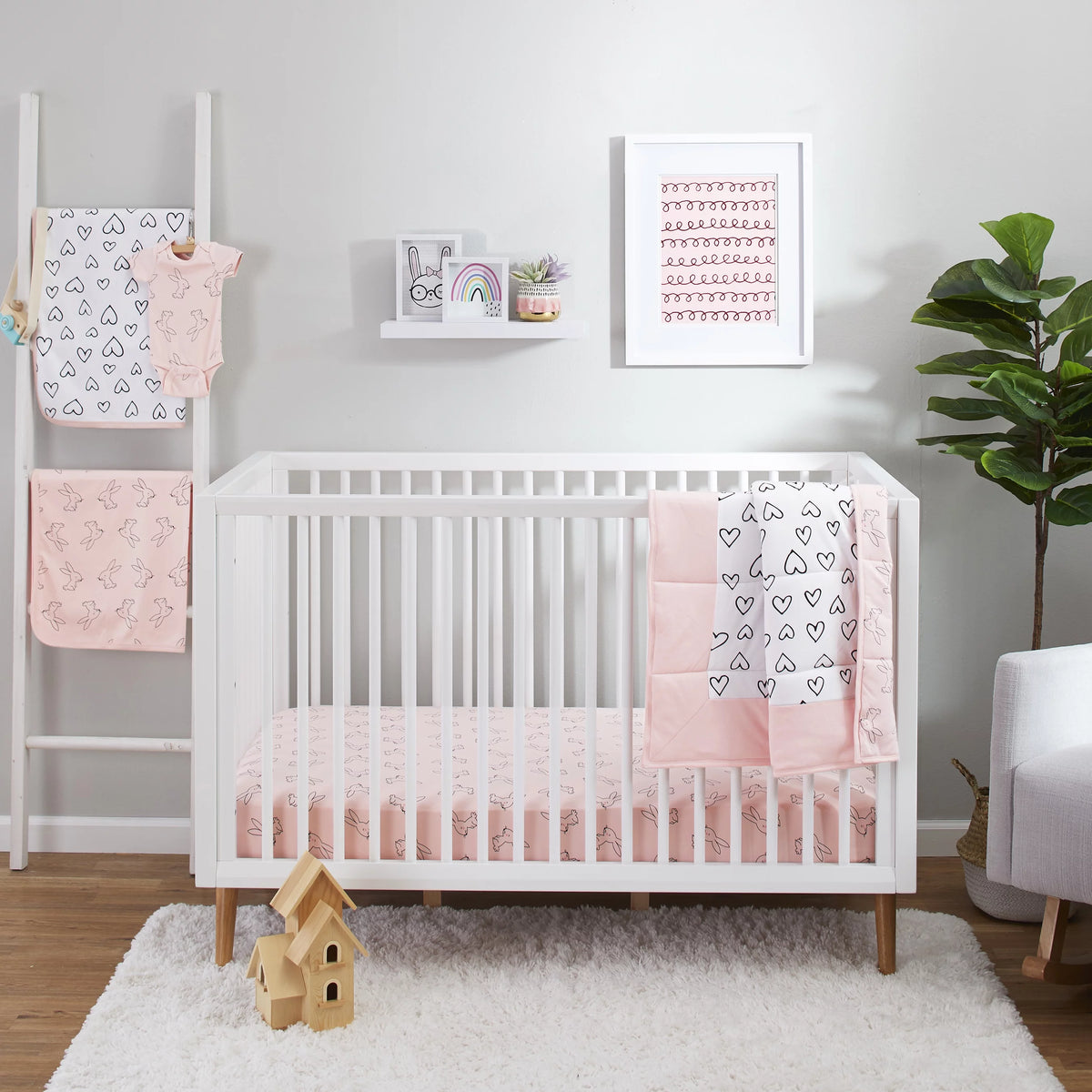 3 Pc Organic Cotton Crib Bedding Set S88994