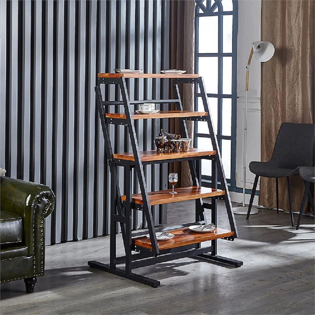 Extendable Solid Wood Dining Table and Book Shelf O606