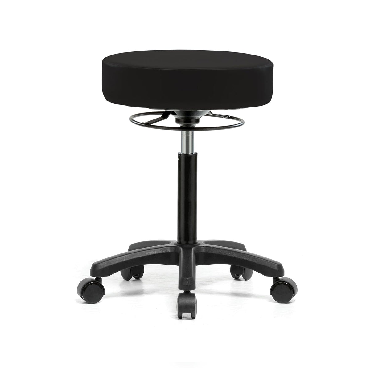 Gray Vinyl Rolling Height Adjustable Stool T418