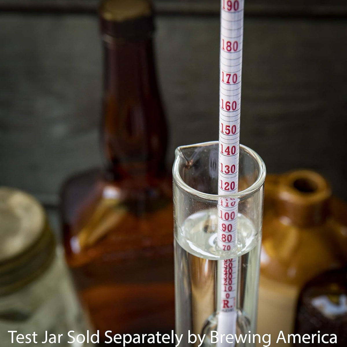 Alcohol Hydrometer Tester 0-200 Proof Pack of 2 O151892