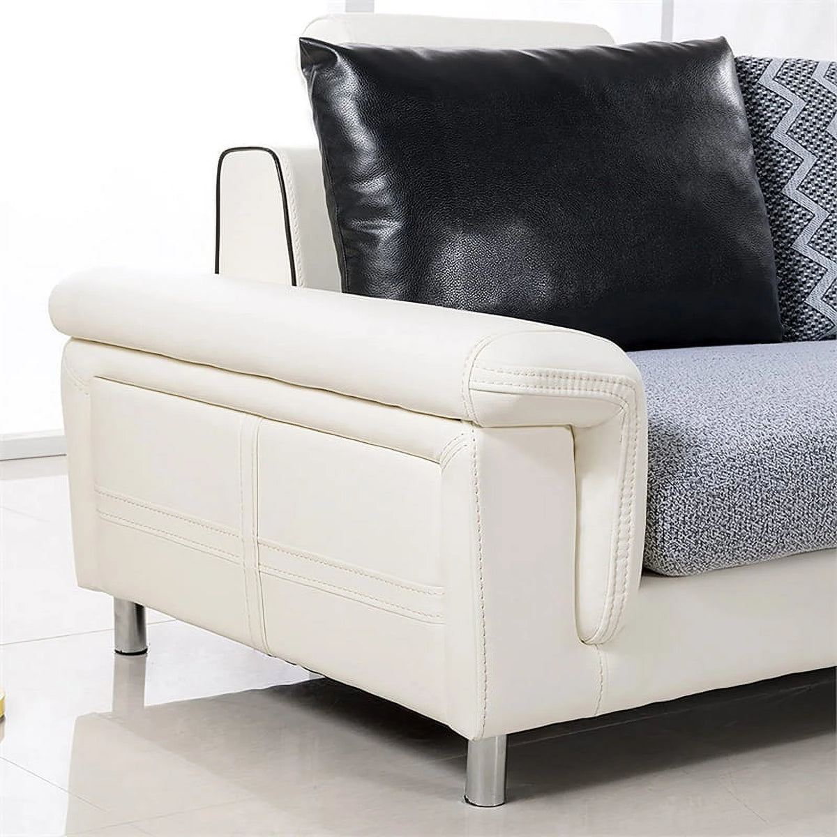 Gray Fabric Sectional with Left Facing Chaise A74937