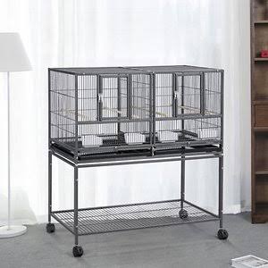 Black Stackable Wide Divided Breeder Bird Cage Z330