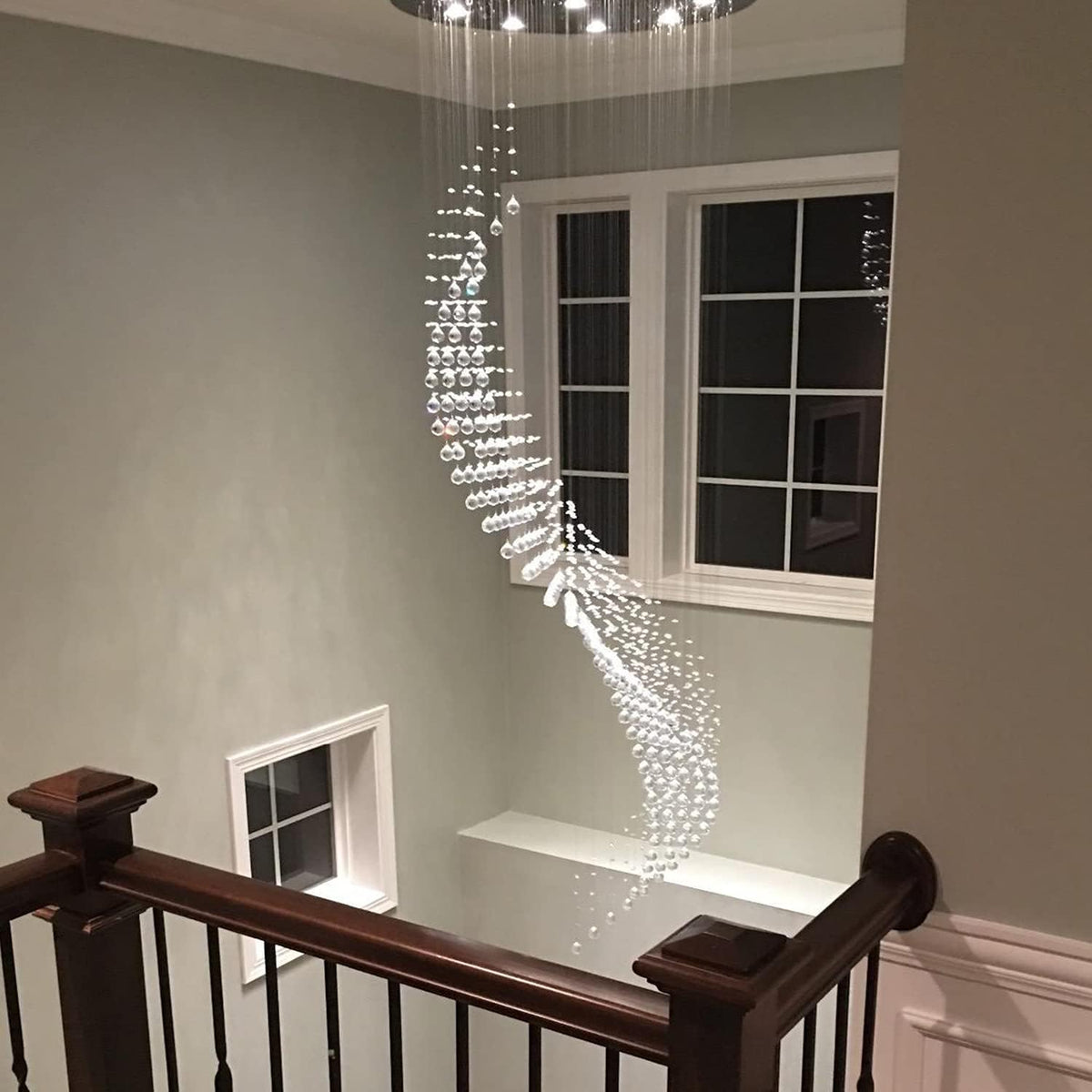 Large Crystal LED Chandelier Ceiling Light, 10 Lights F34753