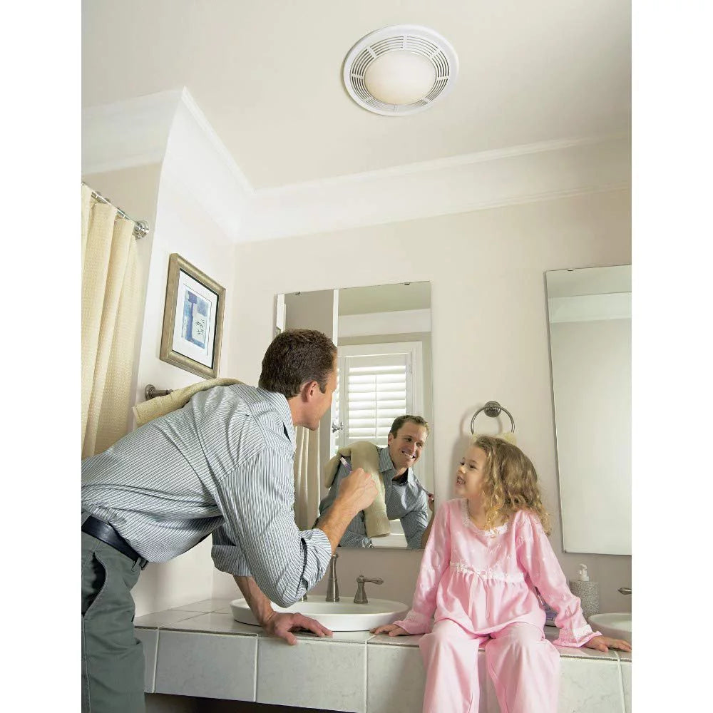 White Round Fan and Light Combo, 100 CFM L7280