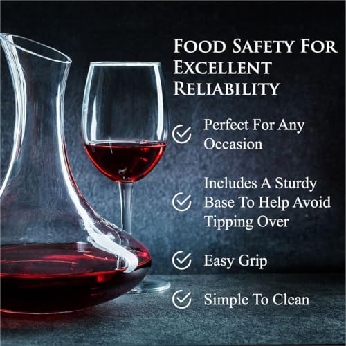 61 Ounce Wine Decanter with Aerator, Wine Carafe Set with 4 Glasses S48489