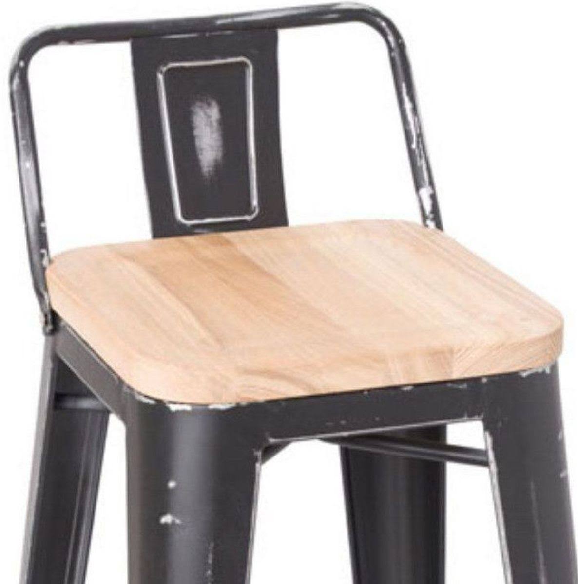 Ash & Antique Black Bar Stool (Set of 2) R7663