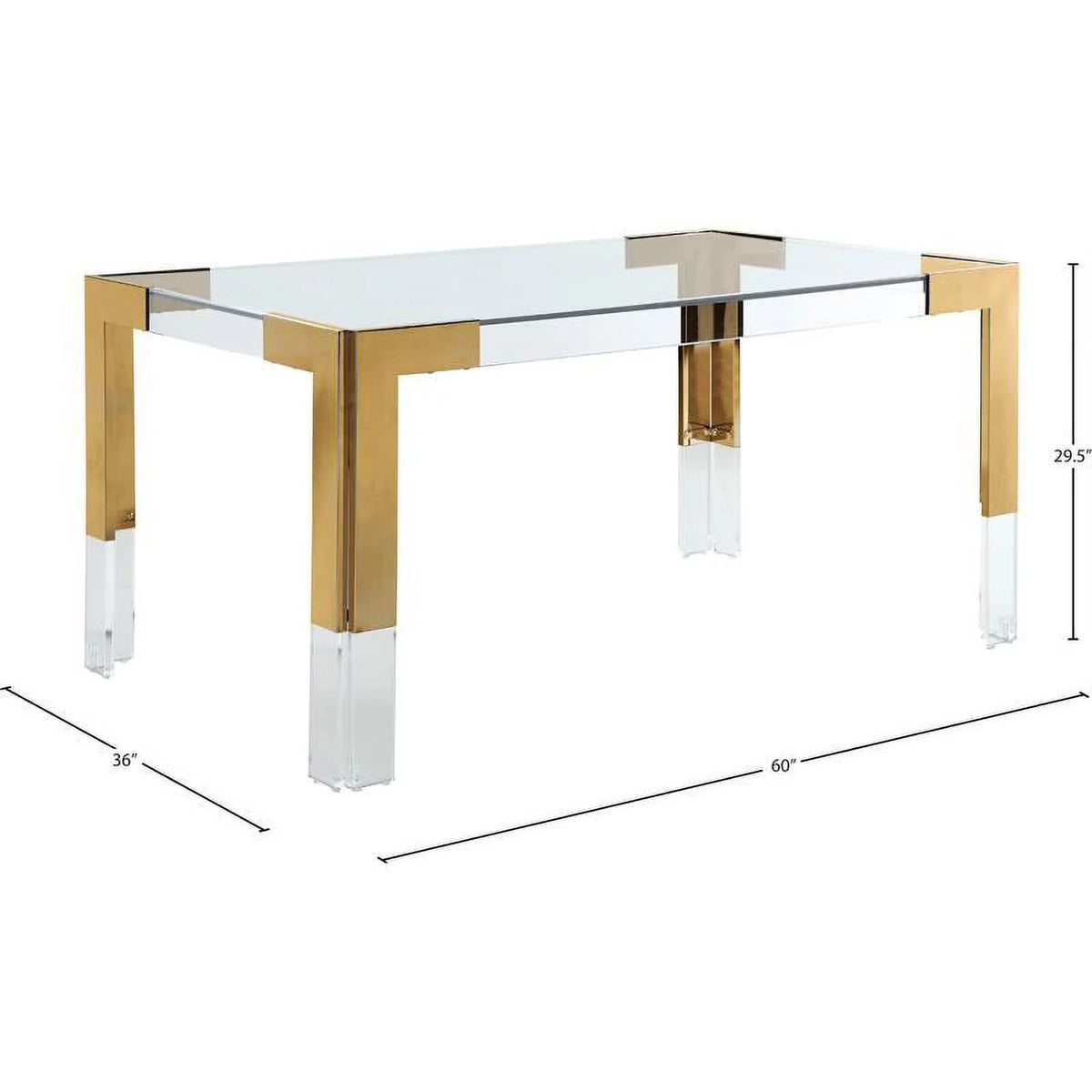 Gold Stainless Steel and Acrylic Dining Table H820854