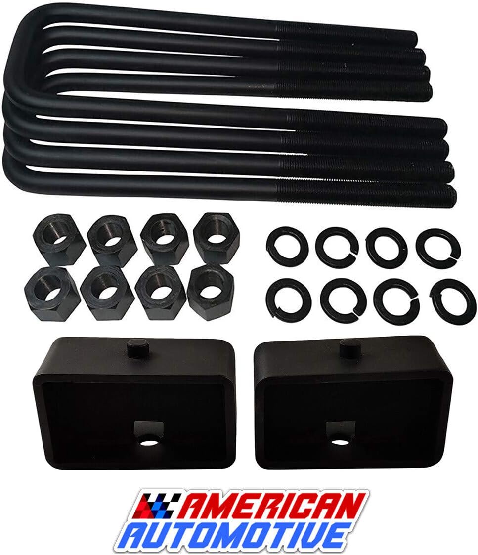 3" Rear Lift Steel Blocks with Extra Long U Bolts Pack of 2 E93370