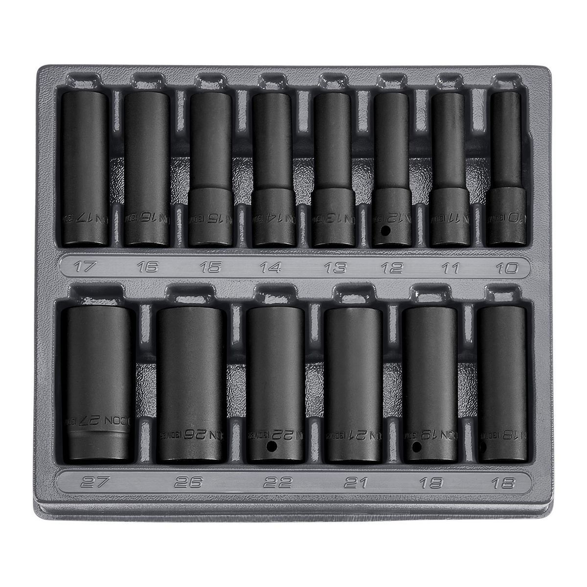 1/2 in. Drive Metric Deep Impact Socket Set, 14-Piece F57657