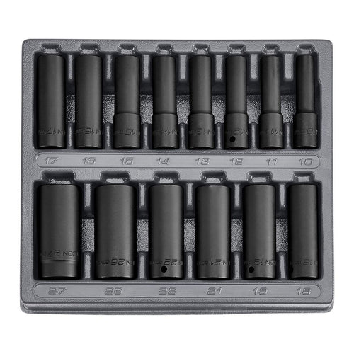 1/2 in. Drive Metric Deep Impact Socket Set, 14-Piece F57657