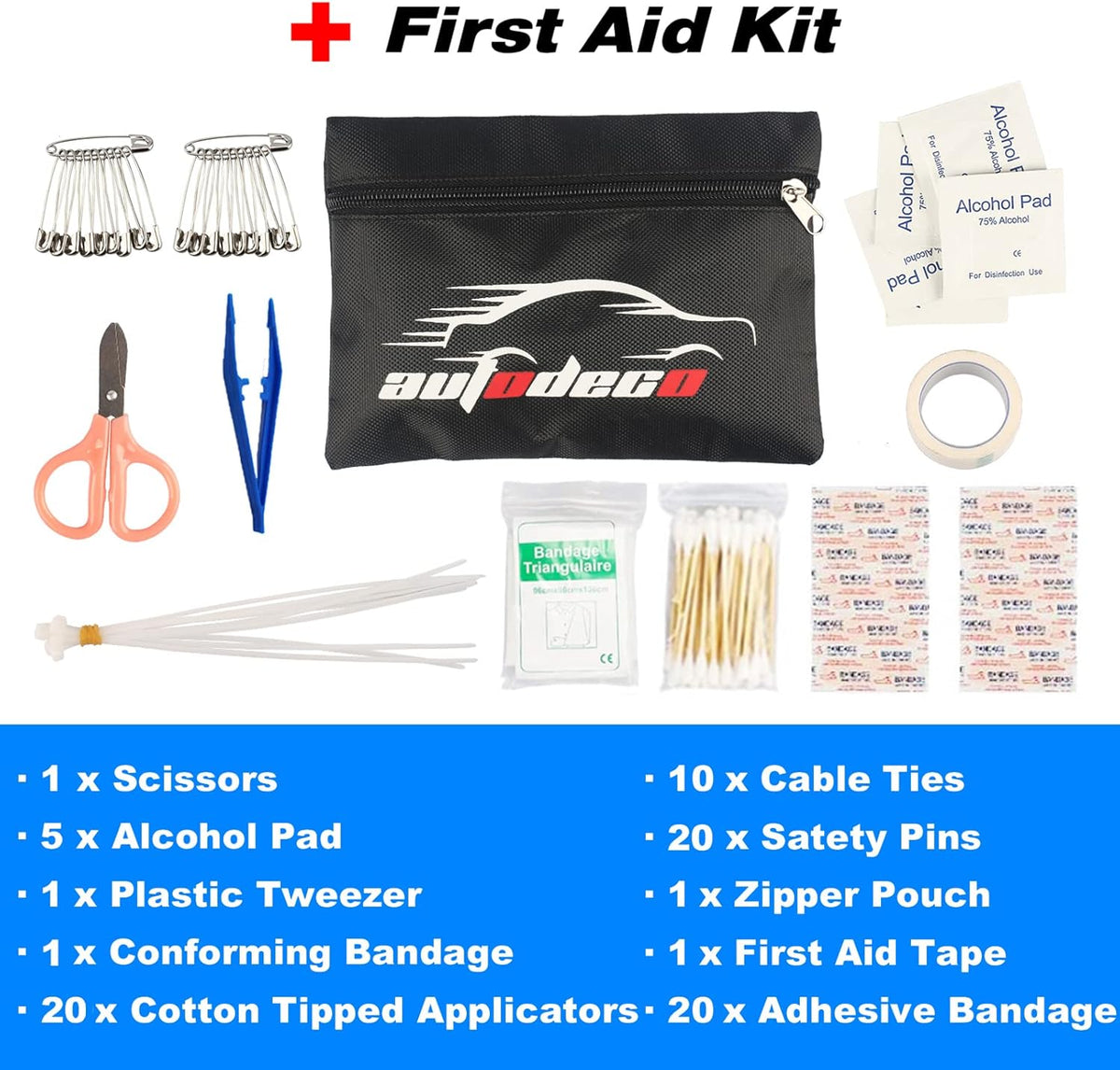 118-Piece Heavy Duty Car Roadside Emergency Kit Y29829