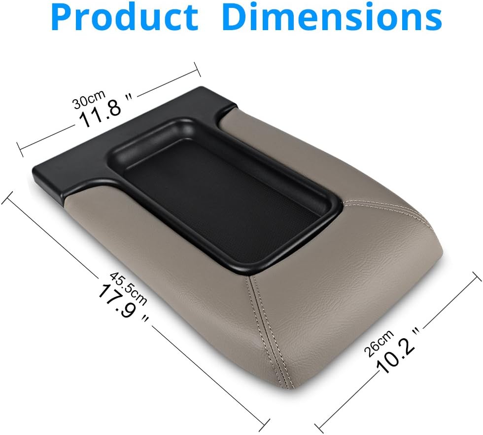 Tan Center Console Lid Replacement Cover Armrest Kit Pack of 2 S4782